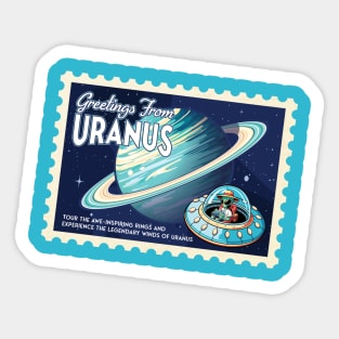 Greetings from Uranus - Funny Uranus Sticker